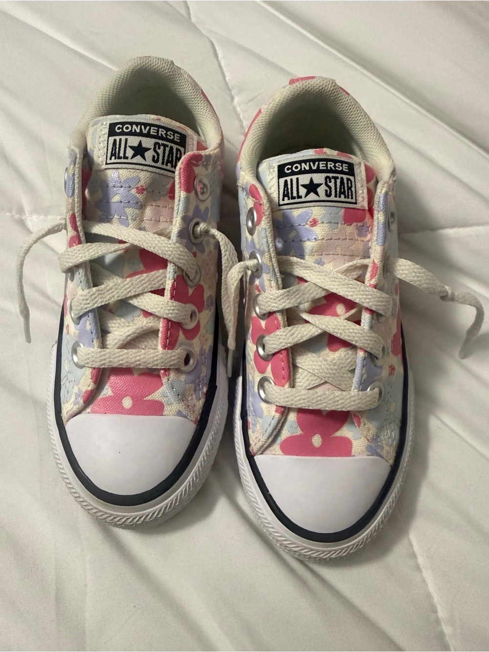Converse Kids All Star Floral Low Top Sneakers - Pink, Lavender, White